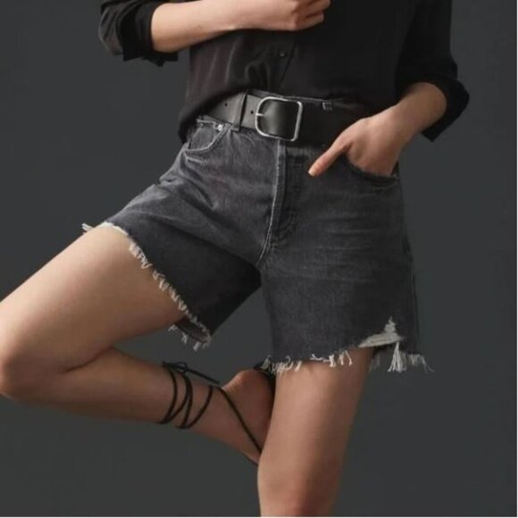 Citizens Of Humanity Pants - Citizens of Humanity Premium Vintage Elle High Rise Neutron Gray Denim Shorts 34